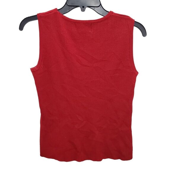 Requirements Petite Women's Red Ribbed Knit Shell‎ + LS Cardigan Set Size PS - Picture 9 of 9